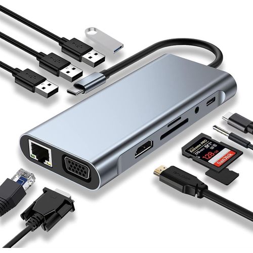 Adaptateur type-c to hdtv 11 in 1