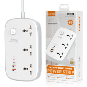 Multiprise Ldnio SC3416 65 W, 3 prises avec chargeur 4 ports
